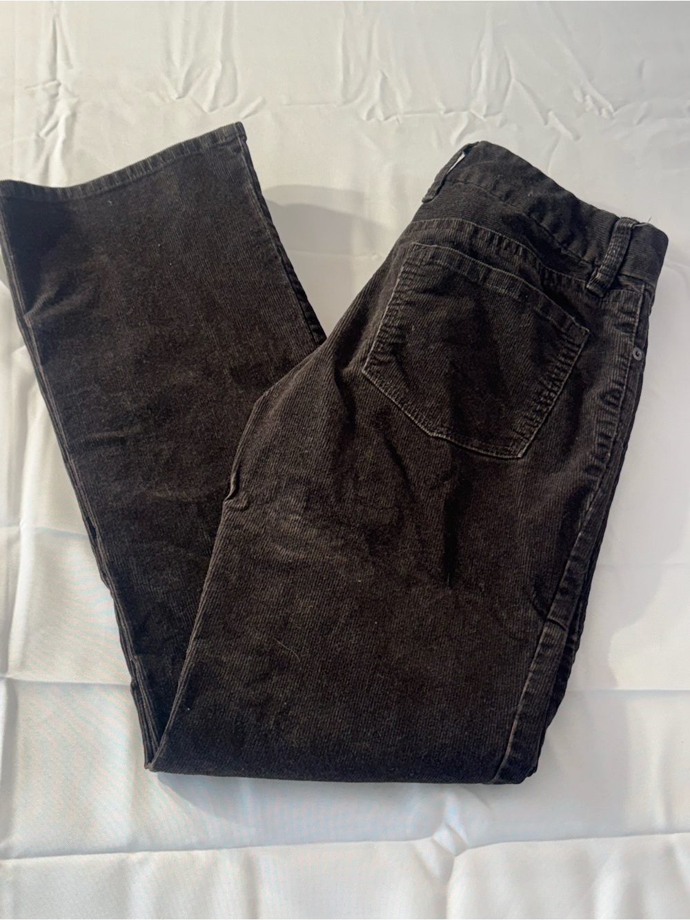 J. Crew 0S Black Corduroy Straight-Leg Pants